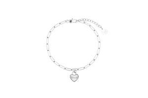 Sunray Heart Charm Pendant Bracelet